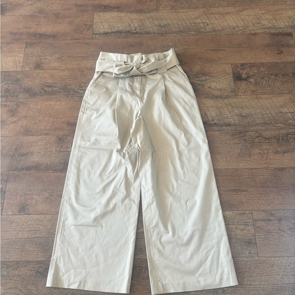 Halogen Cropped Paper Bag Waist Pants